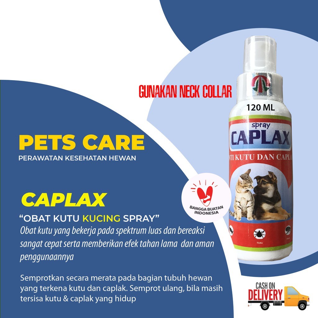 OBAT ANTI KUTU CAPLAK ANJING &amp; KUCING - CAPLAX SPRAY 120 ML - SEMPROT ANTI FLEA &amp; TICK BASMI CAPLAX FOR DOG &amp; CAT - MURAH GARANSI KUALITAS ASLI ORIGINAL - PET ANIMAL HEALTHCARE VETERINARY TAMASINDO KESEHATAN &amp; VITAMIN TERNAK HEWAN PELIHARAAN MITRAPETLOVER