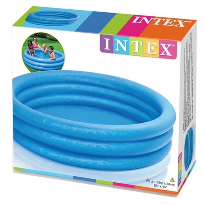 INTEX Kolam Renang Anak Jumbo 3 Ring Biru 58446 Crystal Blue Pool
