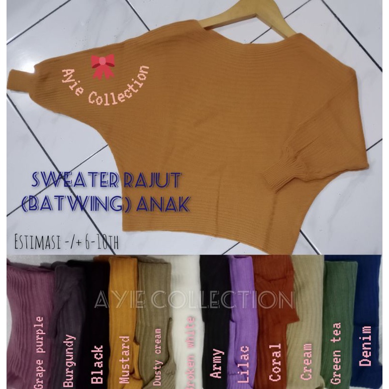 Sweater Rajut (Batwing) Anak || Batwing Rajut Anak
