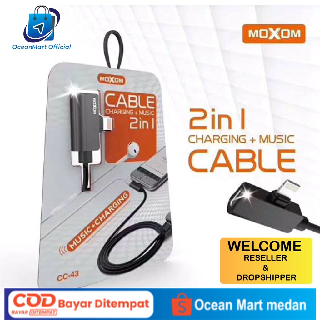 Moxom Cable Charging + Music 2in1 Iphone