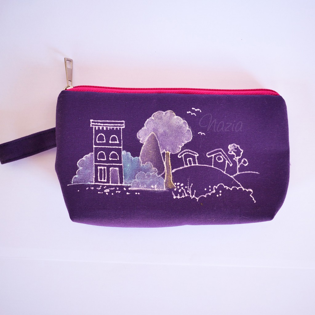 

Pouch Lukis City Scape Nazia Fabric Painting