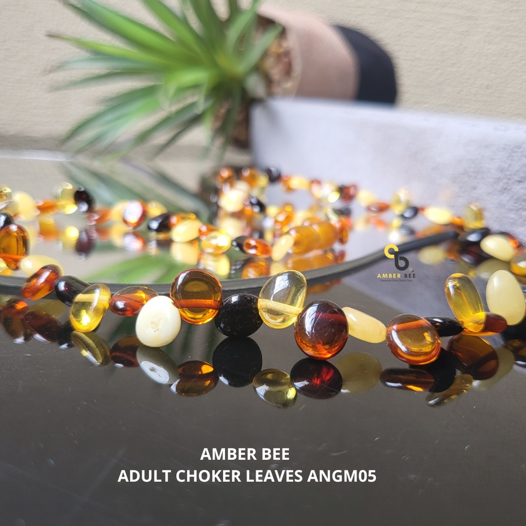 Kalung Amber Dewasa by Amber Bee Glossy Choker Leaves Multicolor ANGM05