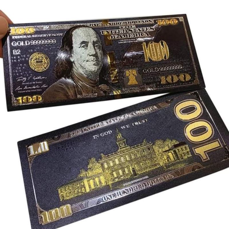 100 Dollar USA Gold Foil Rp35.000