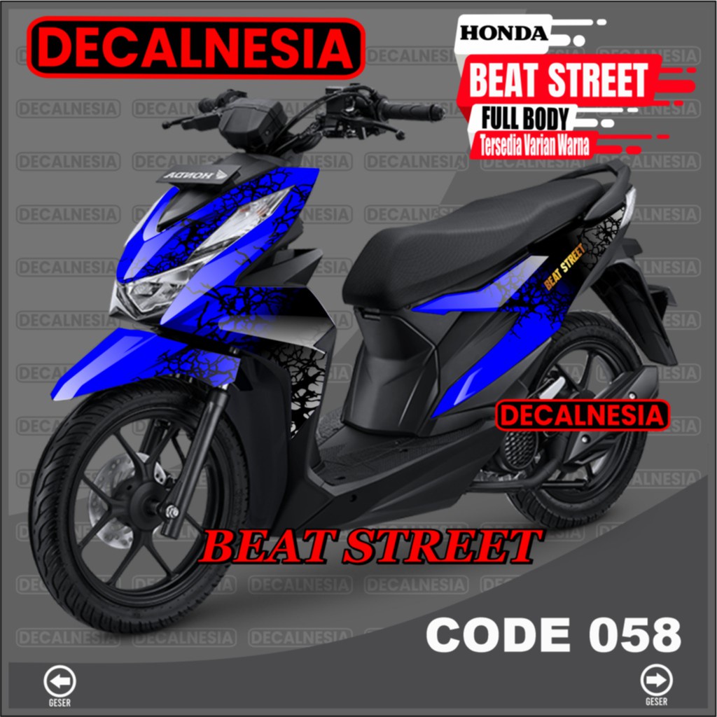 Decal Stiker Beat Street New 2021 2022 2023 Full Body Sticker Motor 2020 Modifikasi Variasi Aksesoris Decalnesia C58