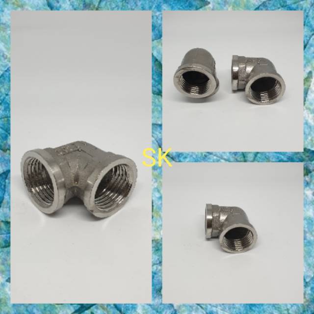 Elbow / Knee Stainles Steel 304 Drat Dalam 1/2&quot; - Keni Drat Dalam Stainles