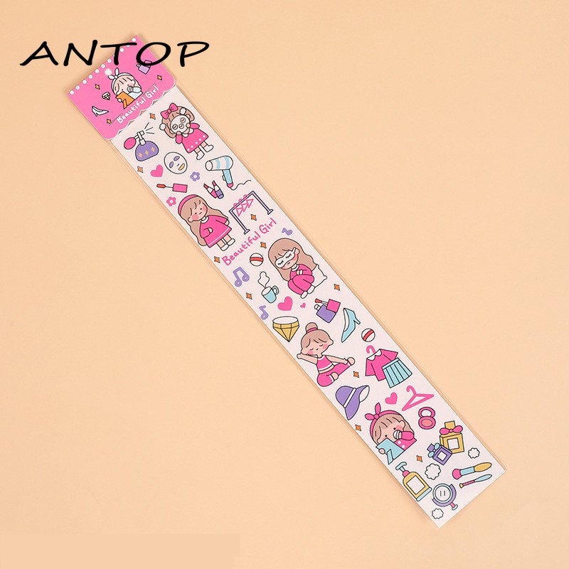 Cute Girl Fashion Art Ins Style Diy Kartun Stiker Akun Tangan ANTOP
