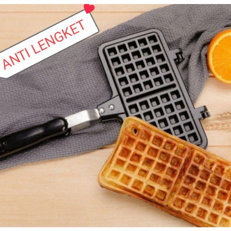 Cetakan Waffle Anti Lengket Teflon Kue Wafle Ori Maker Teplon Wafel Non Stik Belgian Pembuat Waffles Double Persegi Murah Kuat Tahan Panas Mudah Di Cuci Terbaru DIY