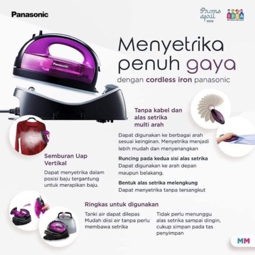 Dijual Setrika Uap Cordless Iron Panasonic Murah