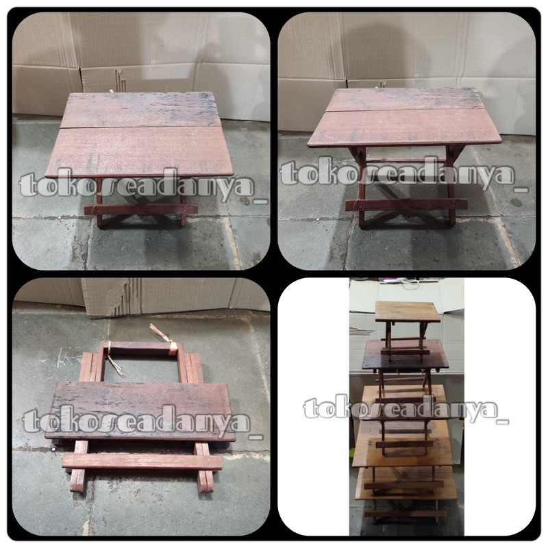 MEJA BELAJAR KAYU ULIN TANGGUNG NO.4 meja lipat kayu ulin tehal kayu ulin meja ngaji kayu ulin