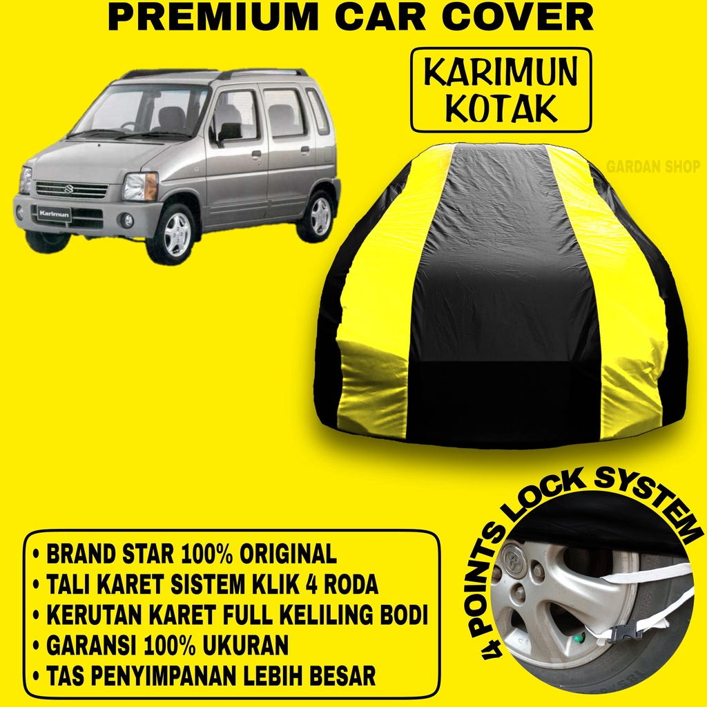 Body Cover KARIMUN KOTAK Sarung Strip KUNING Penutup Pelindung Bodi Mobil Karimun Kotak PREMIUM