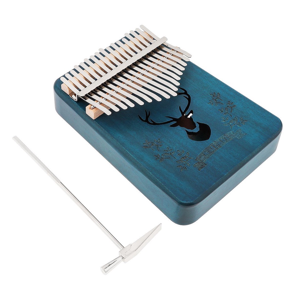 Kalimba Piano Ibu Jari 17 Kunci Bahan Kayu Mahoni Dengan Tuning Hammer Dan Tas Penyimpanan