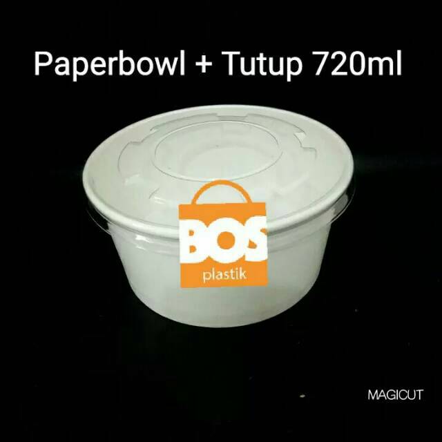 PAPER BOWL 24 Oz 720ml + TUTUP MURAH