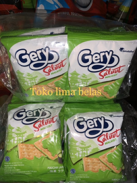 Gery Saluut RENCENG Malkist Matcha Greentea 18 Gram. 1 Pack isi 20 Pcs, Eceran 1000