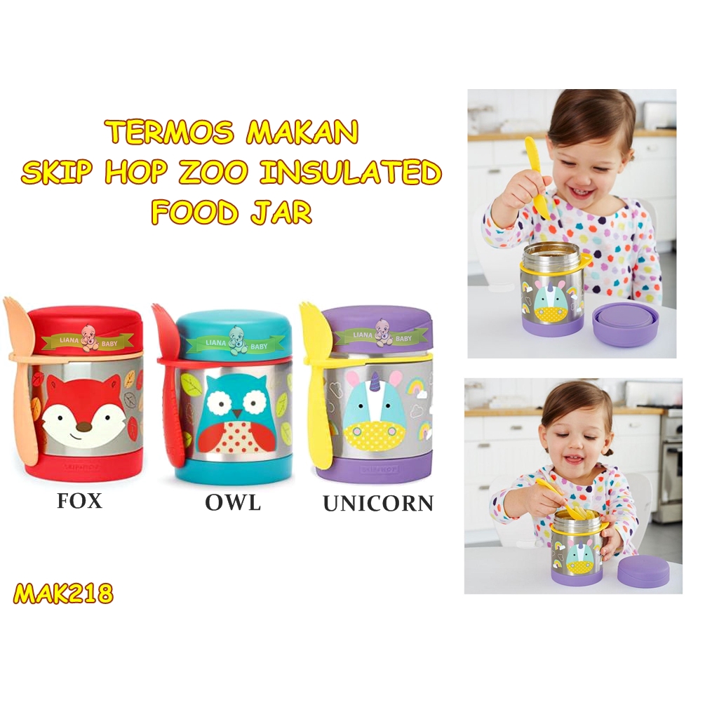 MAK218 TERMOS MAKAN SKIP HOP ZOO INSULATED FOOD JAR