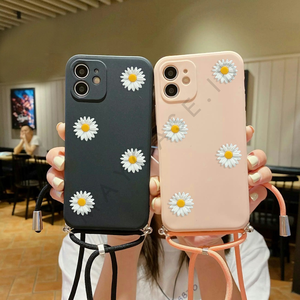 Softcase Macaron Bunga Daisy Free Tali Samsung A03 A03S J2 Prime V23e A76 A36 A96 Reno 7 5G Reno 7z 