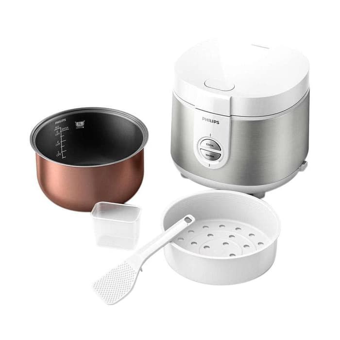 Philips Rice Cooker HD-3126 - PUTIH/SILVER