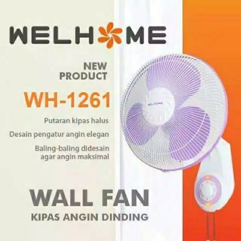Wall Fan Welhome 12 Inch , Kipas Dinding Welhome WH 1261