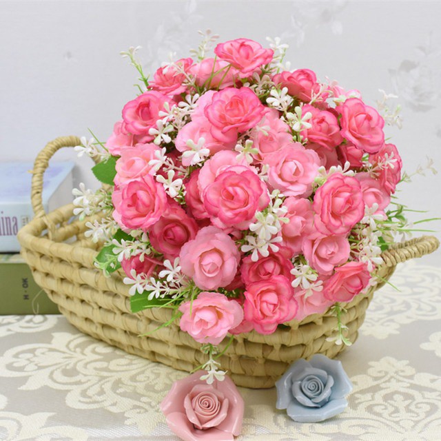 COD BUNGA MAWAR  BUNGA TANGKAI PLASTIK BUNGA ARTIFISIAL BUNGA PAJANGAN IMITASI BUNGA HIASAN BT9008-4