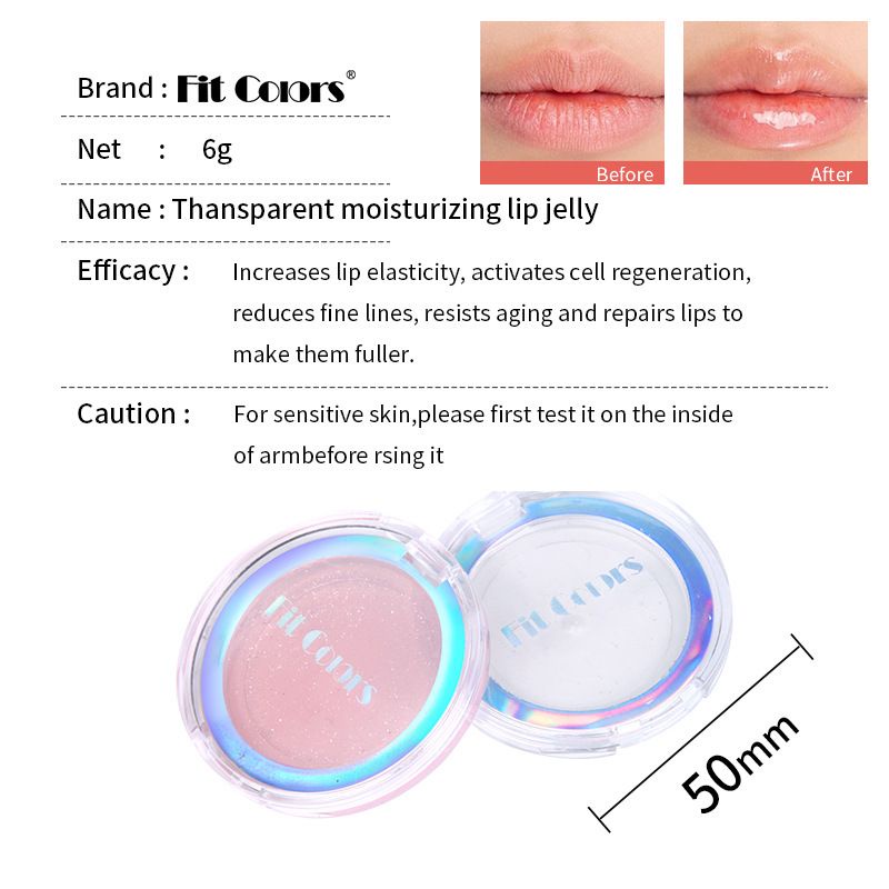 FIT COLORS Original Transparent Moisturizing Lip Jelly Untuk Perawatan Bibir Kering