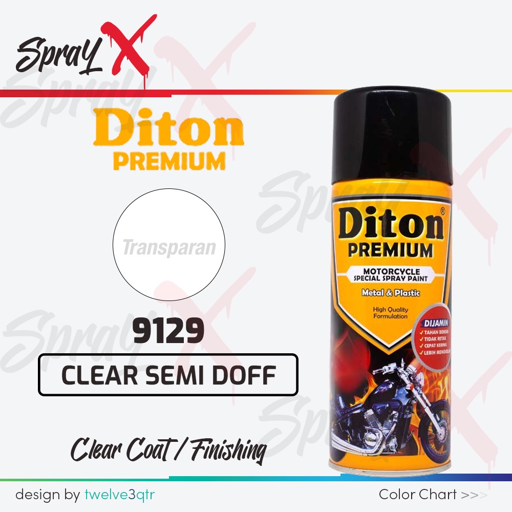 DITON PREMIUM FINISHING CLEAR SEMI DOFF 9129 / KLIR SEMI DOP #9129 400ML - CAT SEMPROT