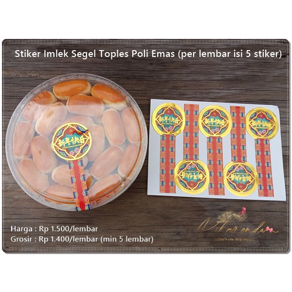 

IMLK-168 : Stiker Imlek Segel Toples Poli Emas (per lembar isi 5 stiker)