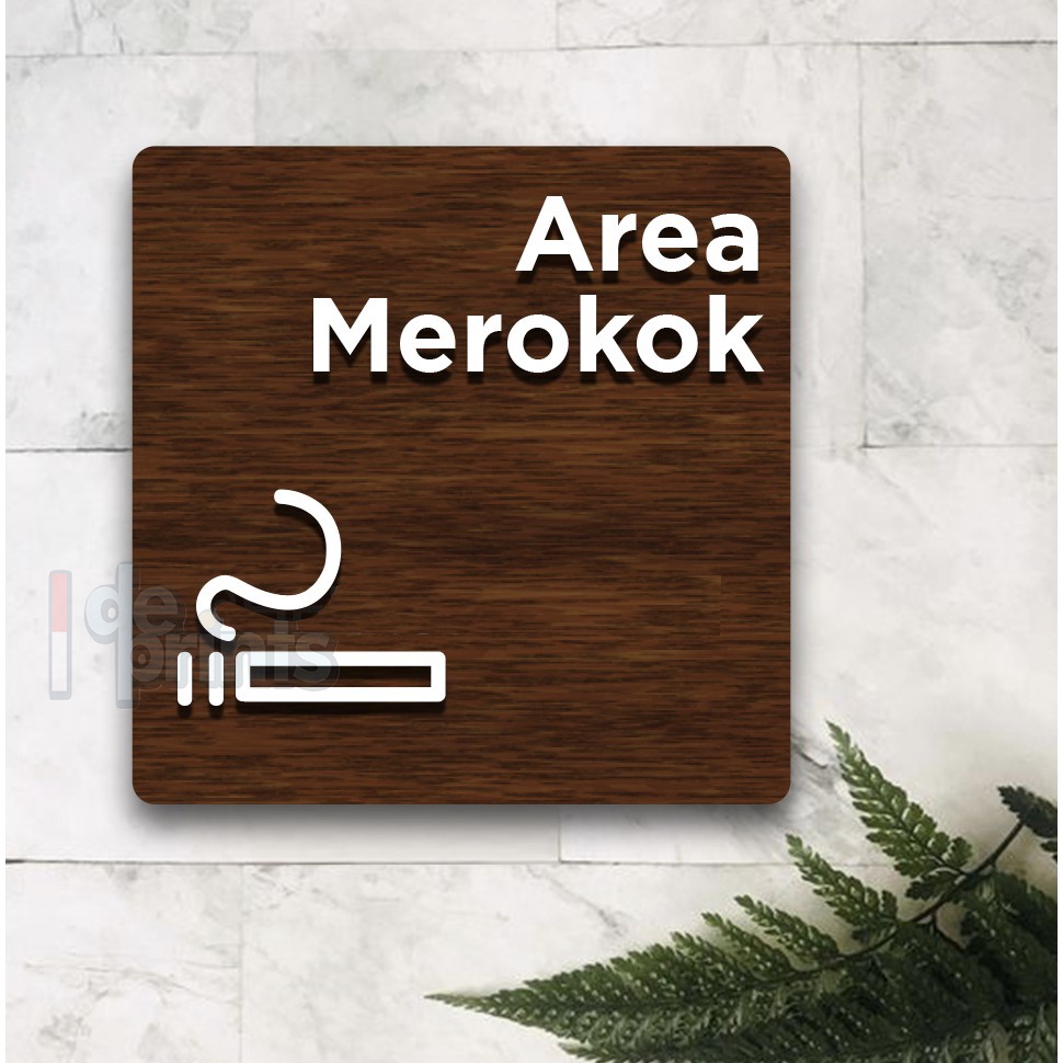 Sign Area Merokok Kayu Kotak | Signage Smoking Area | Papan Kayu