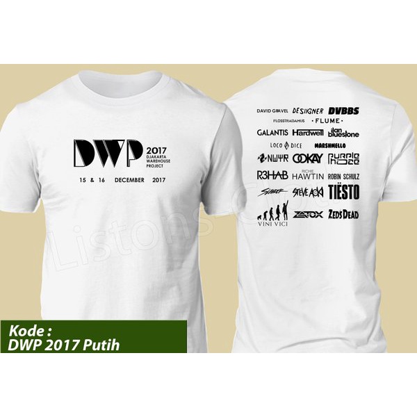 DI JUAL KAOS DJ DJAKARTA WAREHOUSE PROJECT DWP 2017 PUTIH DJ EDM RAVE