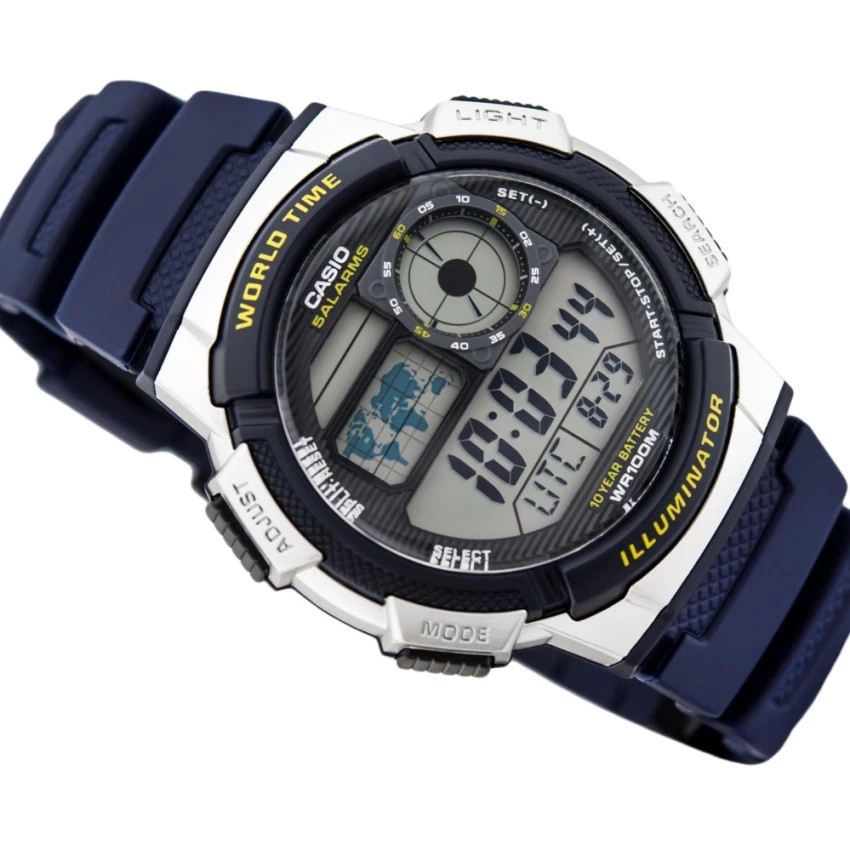 Casio Original AE-1000W-2A Jam Tangan Pria - Digital - Karet -Biru