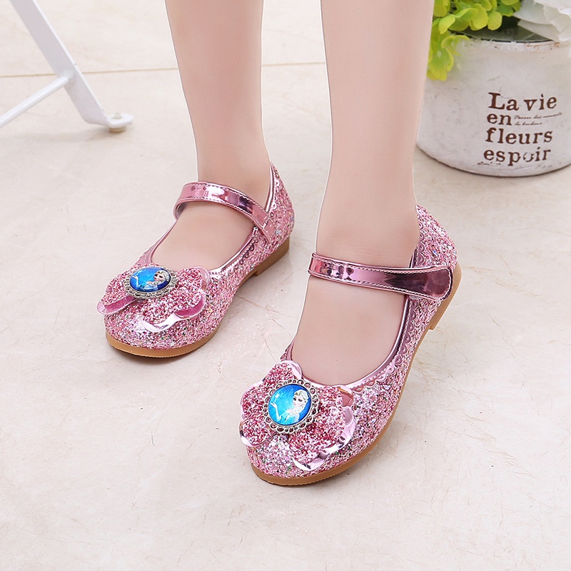 [PRINCESS KESLI] SIZE(25-32) Sepatu pesta FROZEN ELSA Anak perempuan/sepatu princess party anak cewek import/kado ulang tahun anak perempuan sepatu Berkilau