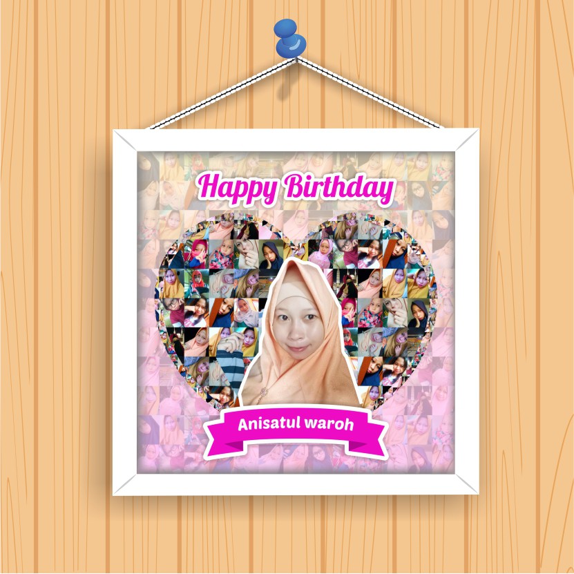 hadiah ucapan pernikahan wisuda anniversary ulang tahun 20x20cm