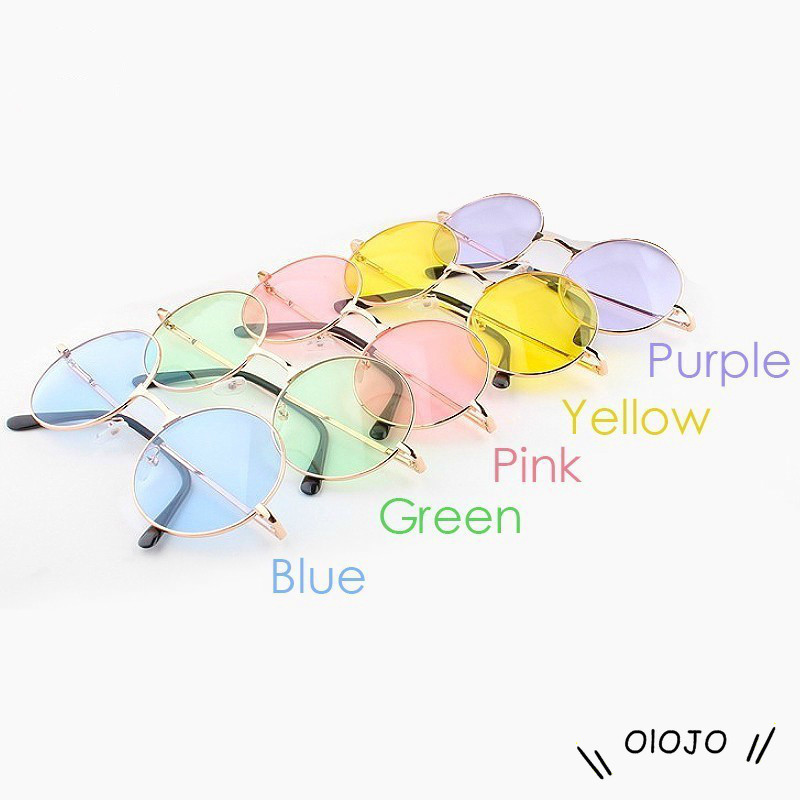 Kacamata Colorful Ocean Glasses Lens Sunglasses Alloy Frame Vintage Eyewear