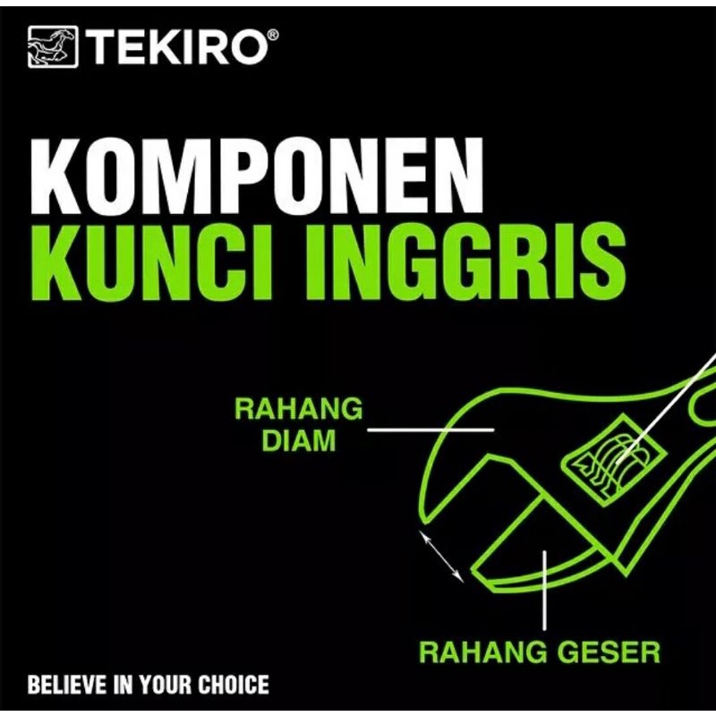 TEKIRO Kunci Inggris 8 10 12  Inch Adjustable Wrench 8&quot; 10&quot; 12&quot; Alat Mengencangkan Melepas Mur Baud