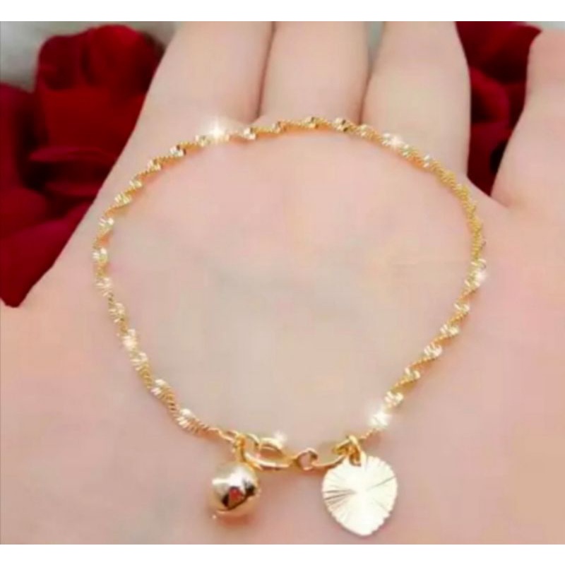 Gelang melintir rosegold fashion wanita titanium original anti luntur dan karat