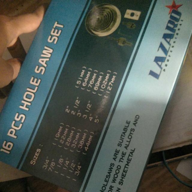 Holesaw Kit Set Mata Bor Hole Saw Hidroponic Lazaro Set 16pcs