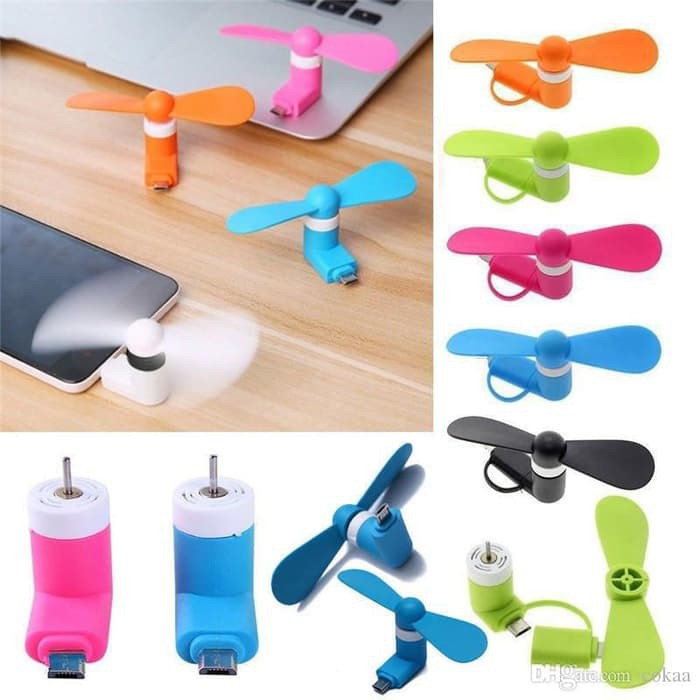 Kipas Portable Mini Usb Micro/Type C/Lightning - Plug n Play - Colok Langsung Hidup