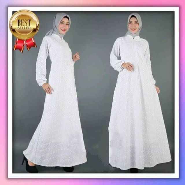 Gamis Putih / Gamis Putih Untuk Umroh / Baju Gamis Putih Katun