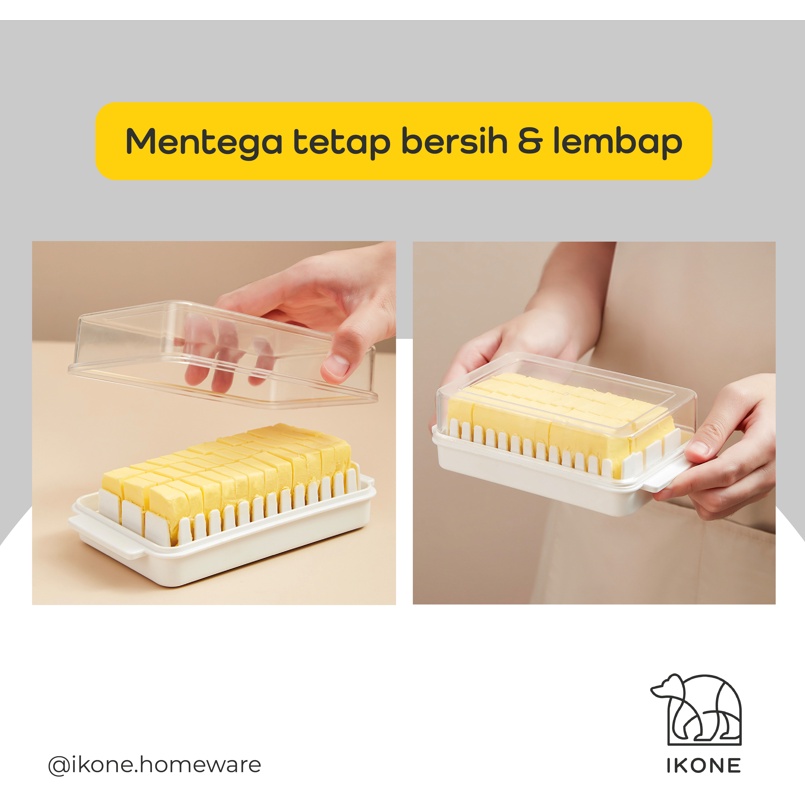 【IKONE】BATA Butter Storage Kotak Penyimpanan Mentega Kotak Butter Penyimpanan Kulkas Organizer Fridge