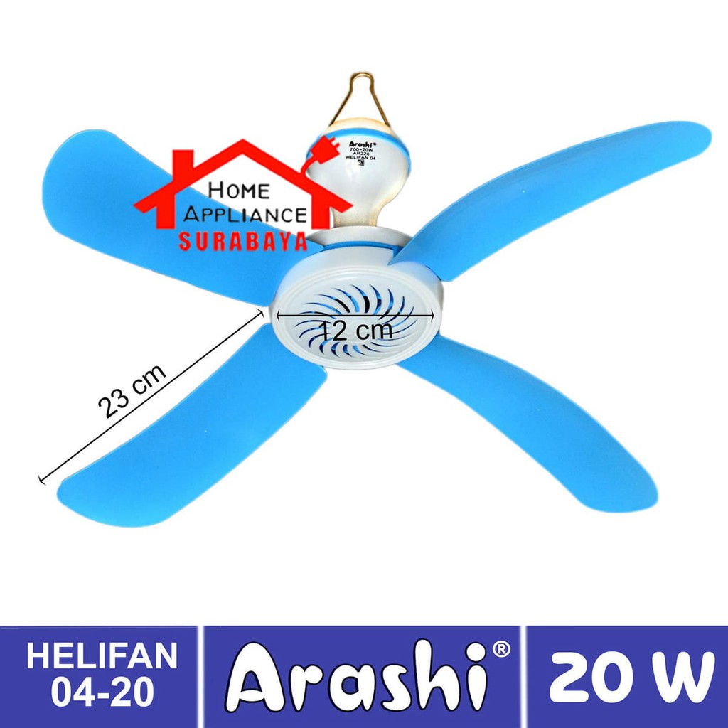 Kipas Angin Gantung 4 Baling Helifan Arashi 20W 20 Watt AR-228 AR 228