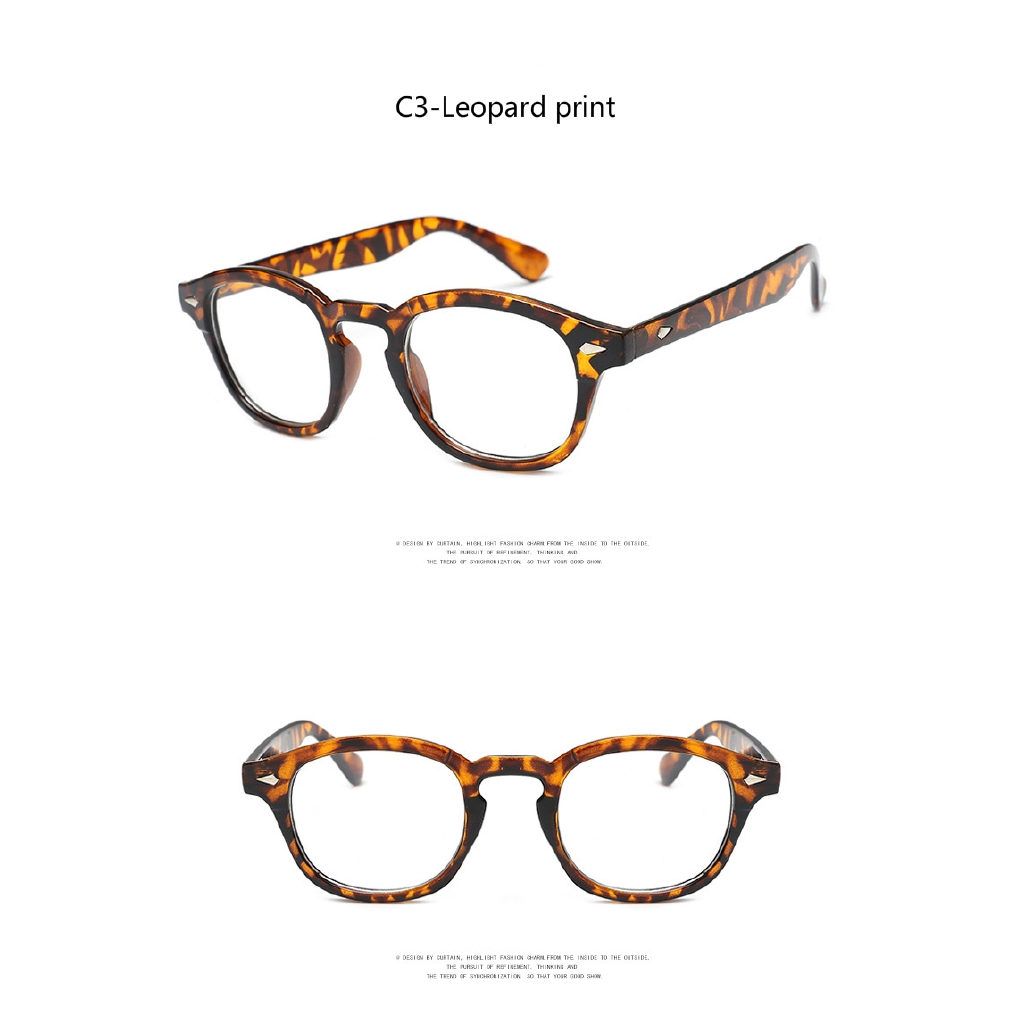 Fashionable metal hinge retro art rice nail business round frame glasses