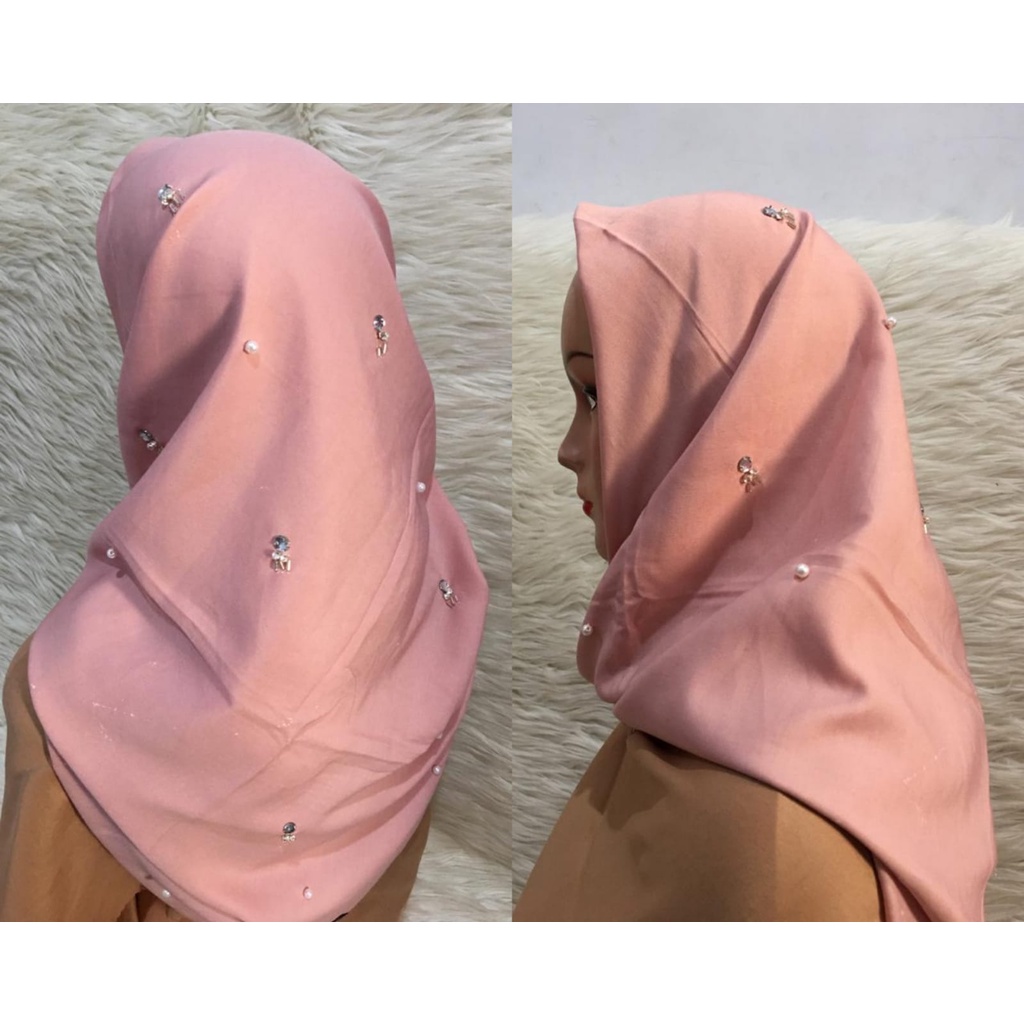 HIJAB PAYET TABUR JAPAN VOAL AZARA Laser CUT Hijab Payet Mutiara Premium Jilbab Segiempat Scarf-7