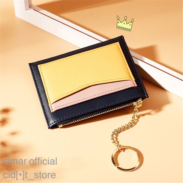 Card Holder Pasttel Murah / dompet Kartu Mini Korean Style Warna Pastel Free Asesoris Ring &amp; Chai