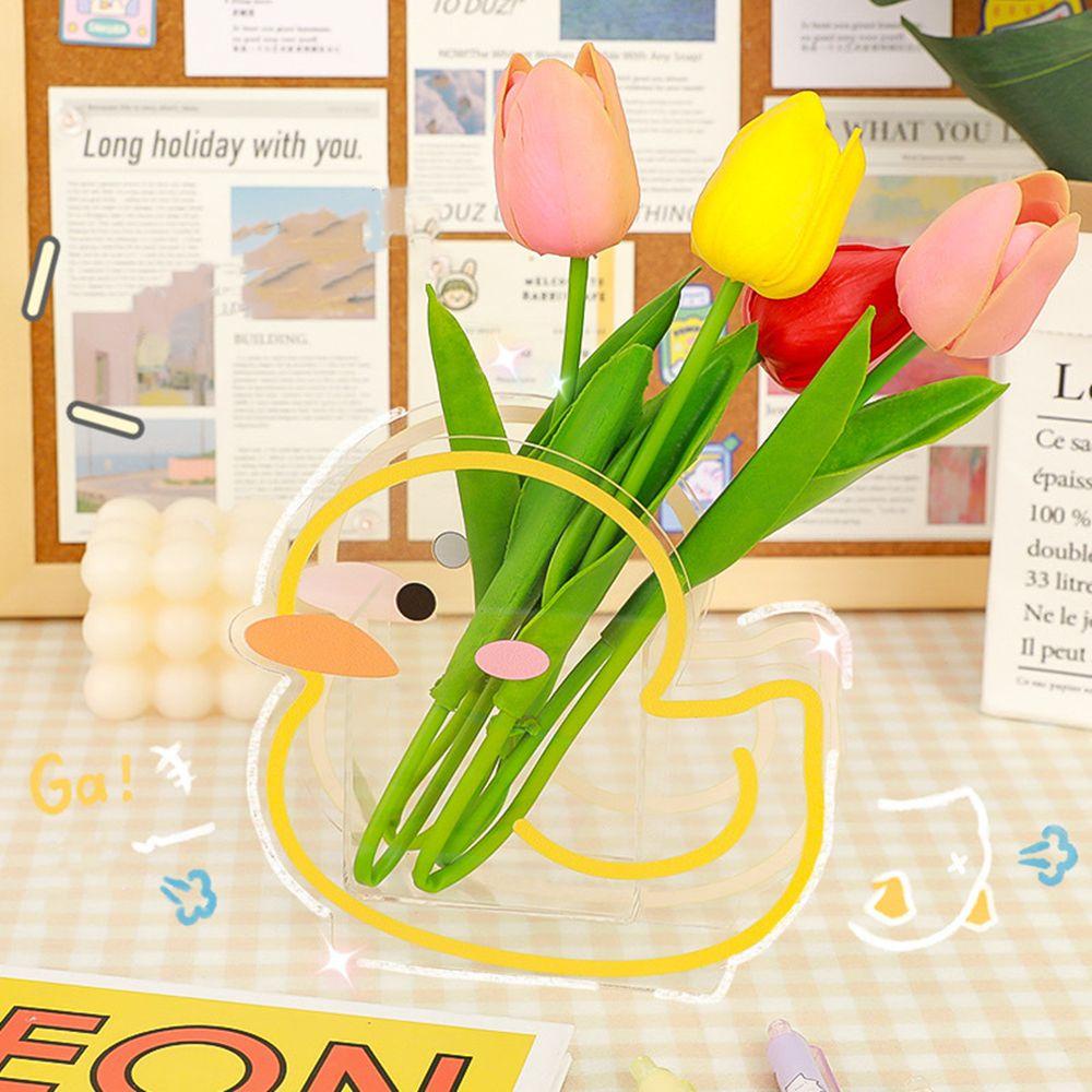Chookyy Tempat Pulpen Akrilik Kotak Kelinci Lucu Coaster Klip Kreatif Vas Kosmetik Penyimpanan Desktop Organizer