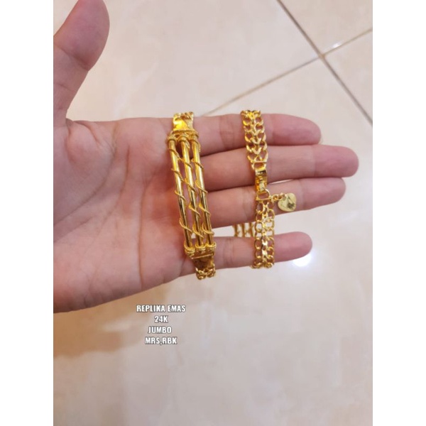 Gelang, cincin replika emas 24k,mewah, cantik persis seperti emas asli,bisa disepuh ulang