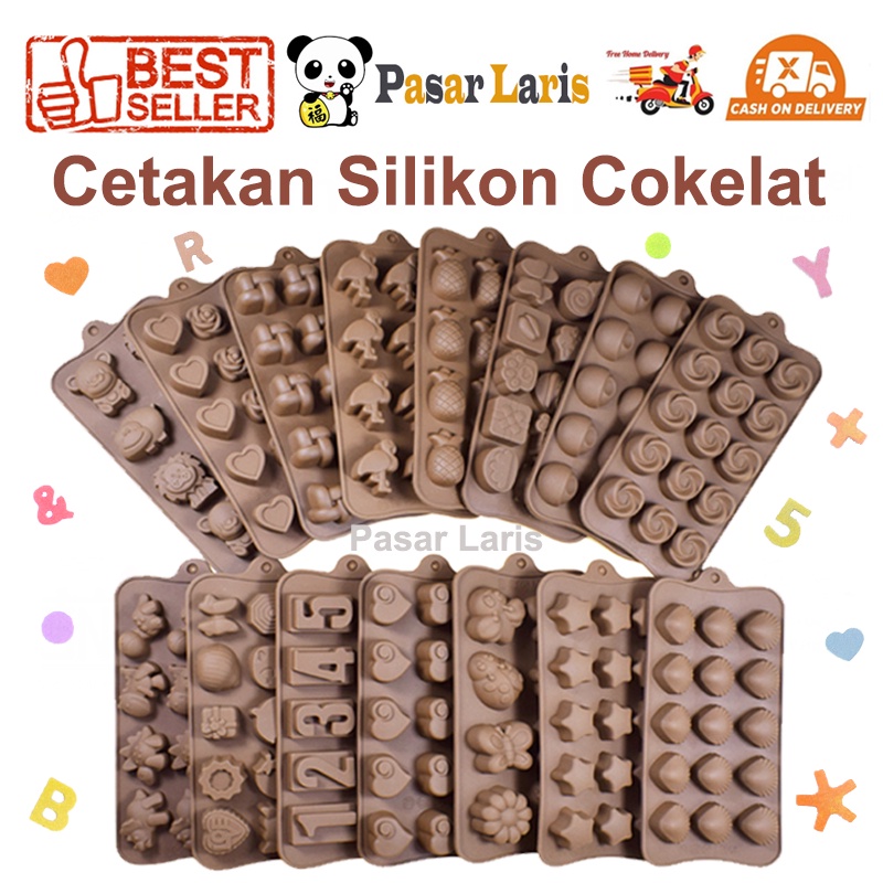 Cetakan Silikon Cokelat Happy Birthday ABC Silicone Mold Premium Ulang Tahun Angka Star Love Heart A