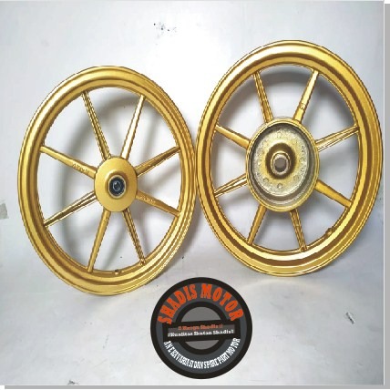 Velg Bintang Motor Merk Rossy Tipe V-Comet Ukuran 185/215 Ring 14 Motor Vario 125/150 FI Warna Gold 