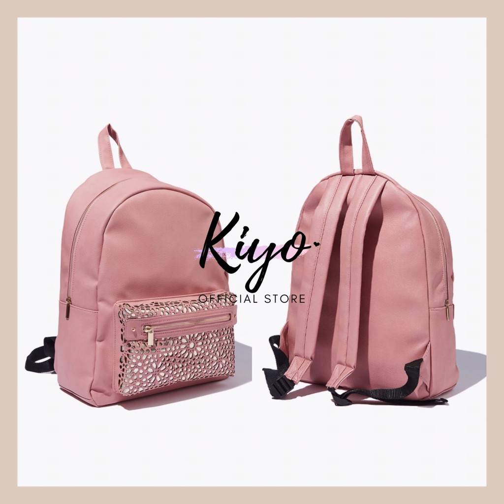 TAS RANSEL TYPO DUSTY PINK