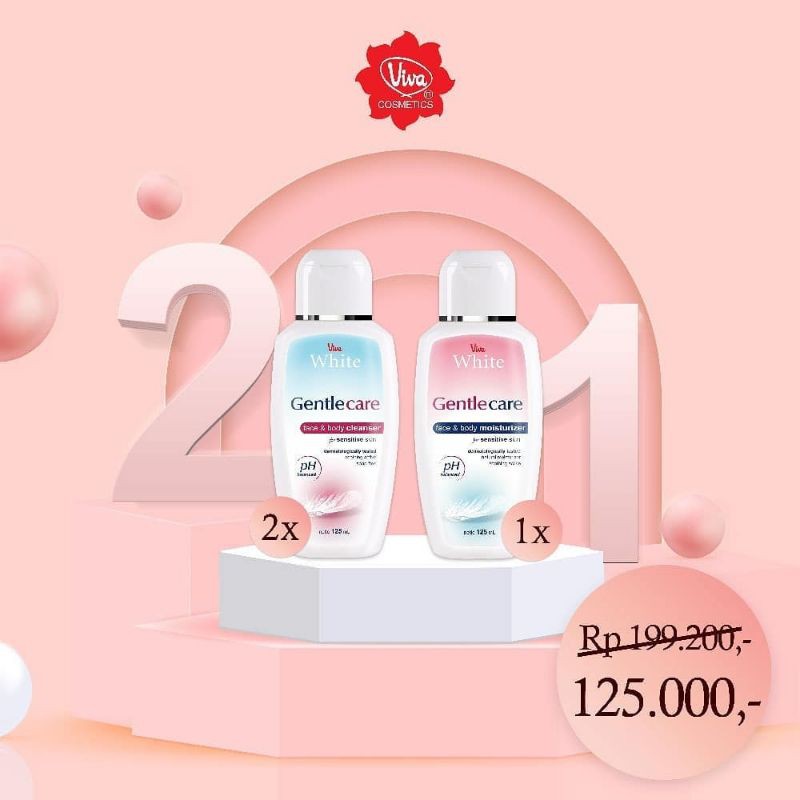 Paket Skincare Perawatan Kulit Sensitif Cleanser Sabun Moisturizer Viva