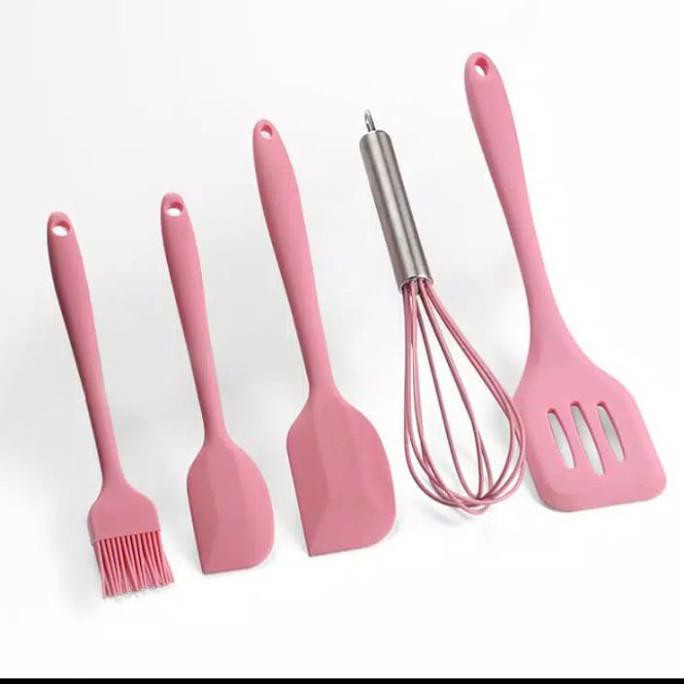 Spatula silicone 5 in 1 Tahan Panas Warna Random CL