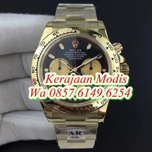 Promo Rolex Daytona 116508 Swiss Clone 1.1 Yellow Gold ARF V2 Black/Gold Garansi 1th