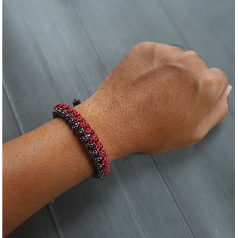 Gelang Tali Prusik Paracord adjustable lilit snake anyam Premium murah Gelang Pria Gelang Wanita